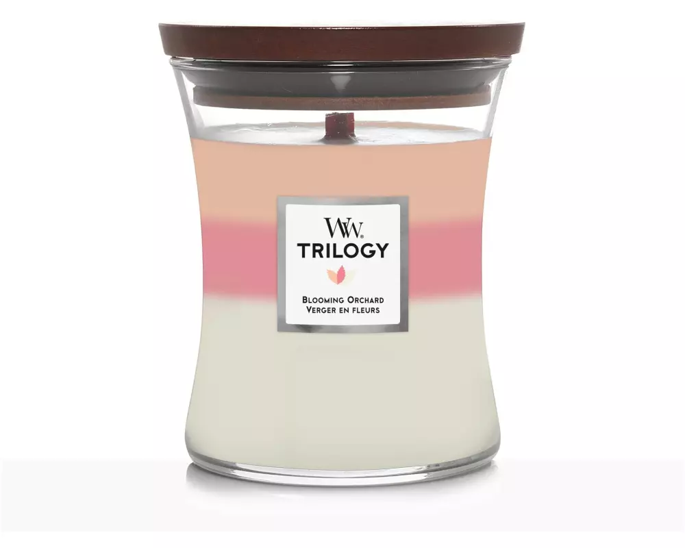 Woodwick Duftkerze Blooming Orchard Trilogy Medium Jar