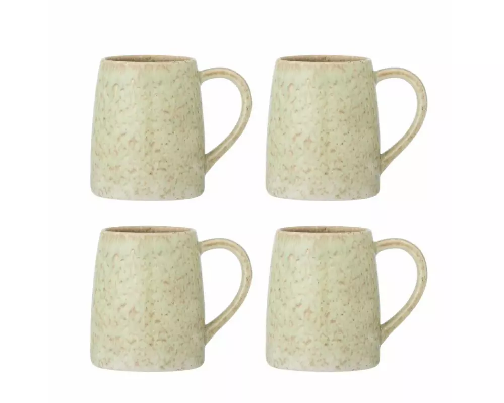 Bloomingville Becher Winnie, Steinzeug, Beige, 4 Stück