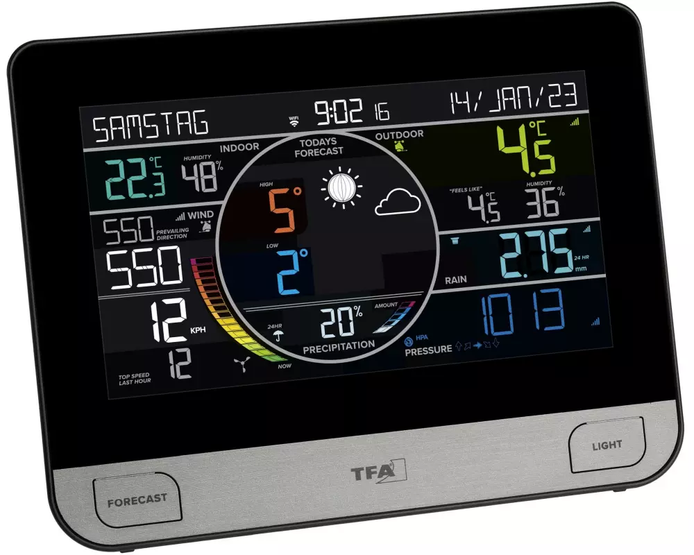 TFA Dostmann Wetterstation View Pro WLAN Schwarz