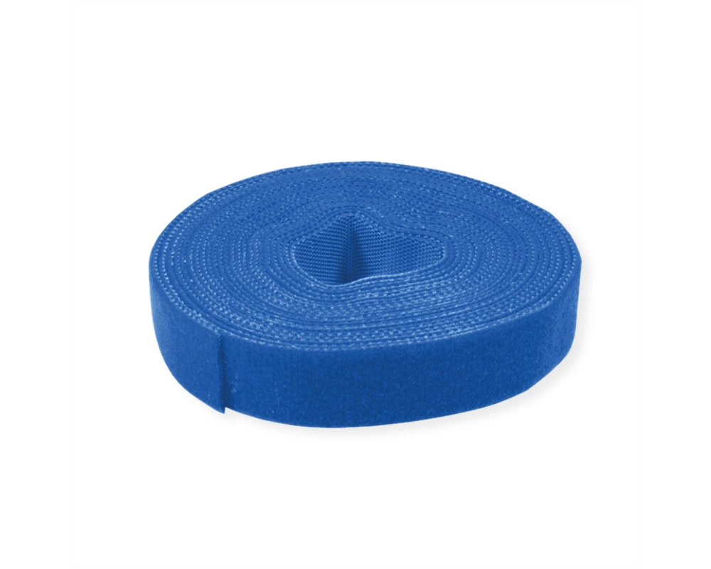 VALUE Klettband auf Rolle, 10mm, blau, 25 m