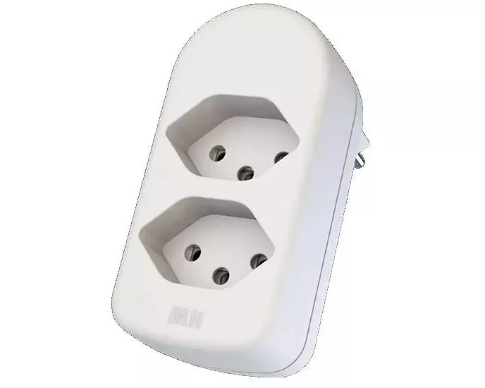 Max Hauri Mehrfachstecker maxADAPT 2 x T13, Weiss