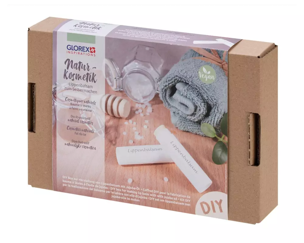 Glorex Dose und Verpackung Lippenbalsam mit Jojoba-Öl