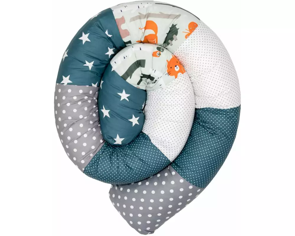 Ullenboom Nestschlange Baby Bettschlange Waldtiere Petrol 200 cm