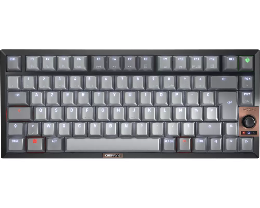 CHERRY KW 300W MX Tastatur Haus USB + Bluetooth AZERTY Französisch Schwarz, Kupfer, Grau