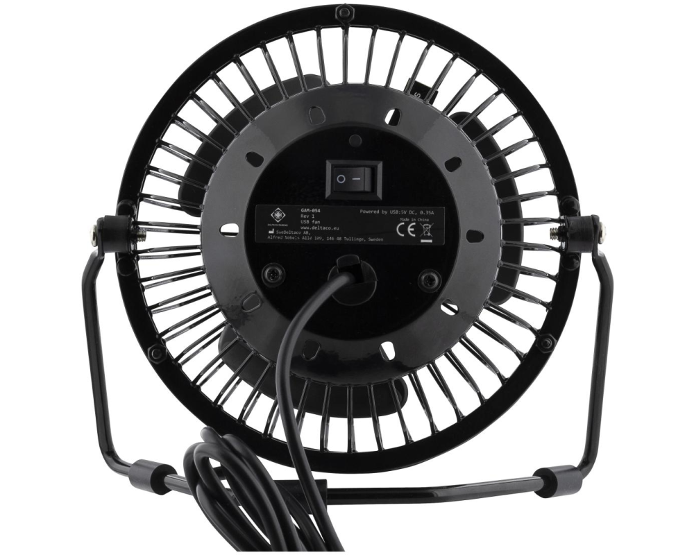 DELTACO USB LED Table Fan watch GAM-054 Black