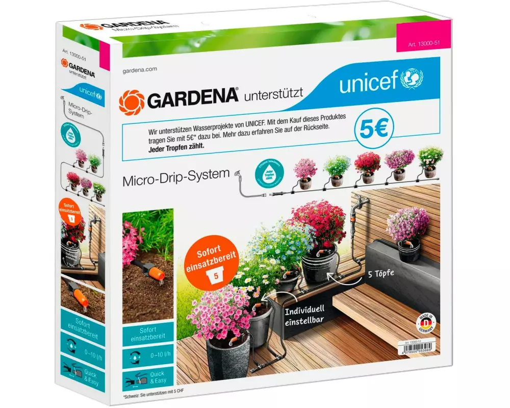 GARDENA Start-Set Tropfbewässerung für Pflanztöpfe Micro-Drip-System