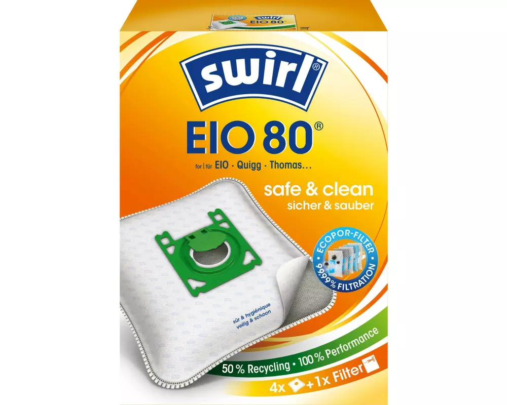 Swirl Staubfilterbeutel EIO 80 4 Stück