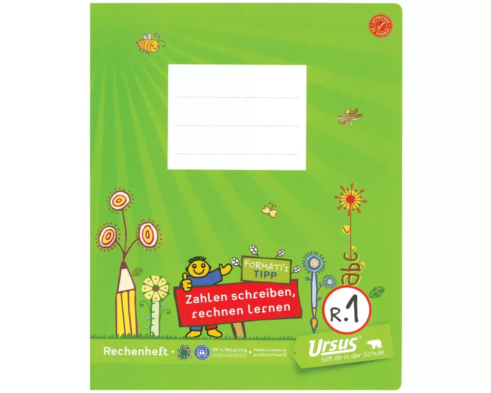 Formati R.1 19.5 x 24 cm, Kariert, Grün