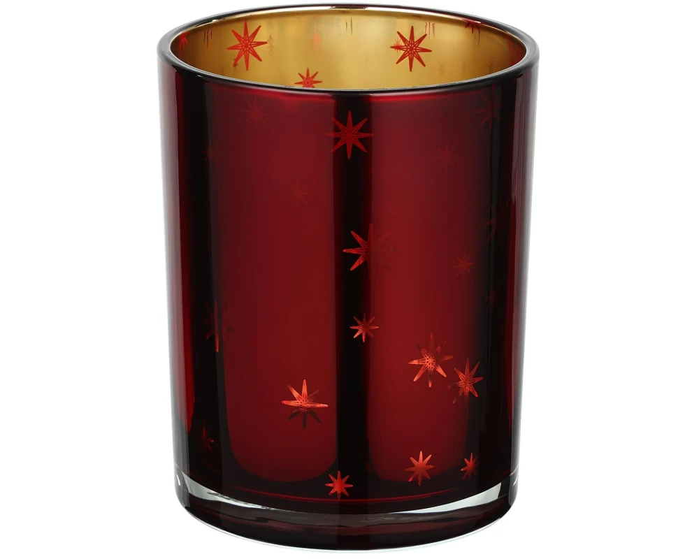 EGLO Teelichthalter Lukut 12.5 cm Gold/Rot, Glas