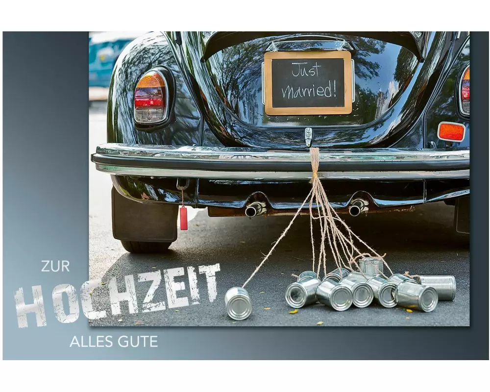 ABC Hochzeitskarte Auto modern