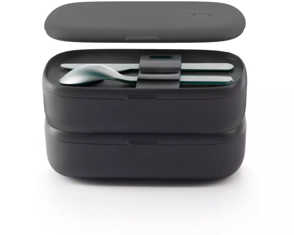 Lékué Lunchbox To Go 1 Liter, Schwarz