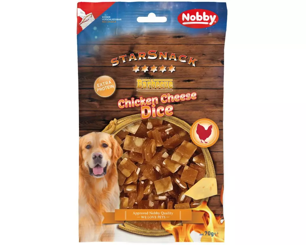 Nobby Leckerli StarSnack Barbecue Chicken Cheese Dice, 70 g