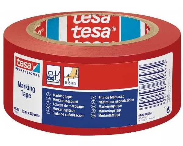 tesa Markierungsband Professional 60760, 50 mm x 33 m, Rot