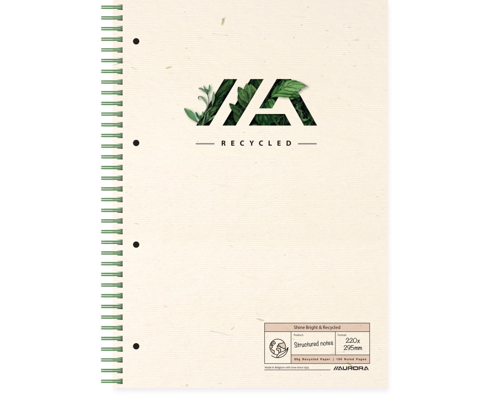 AURORA Block A4 W2950SBR natur, liniert 100 Seiten