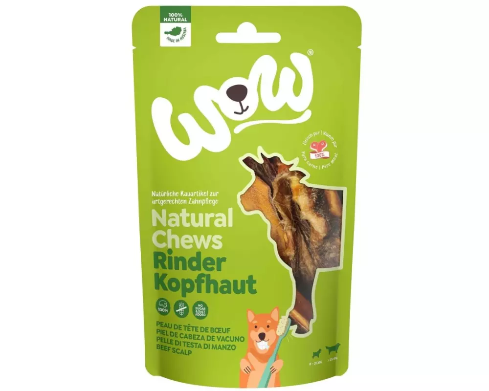 WOW Kausnack Rinderkopfhaut 350g
