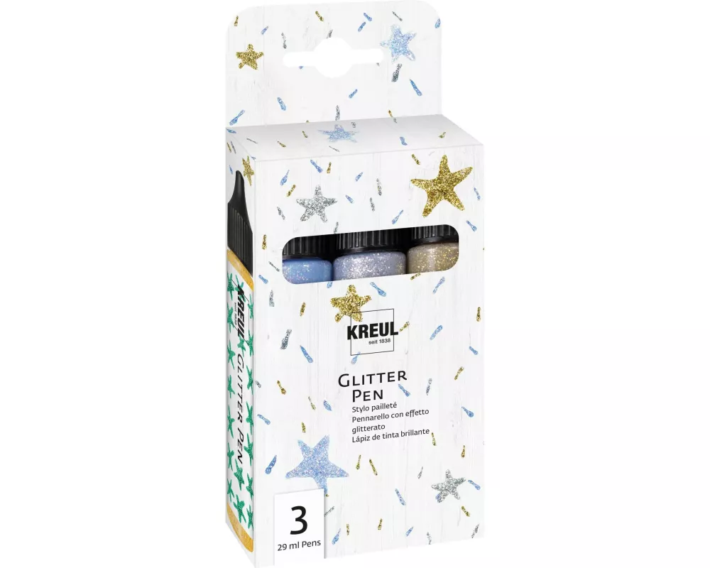 Kreul Effektfarbe Pen Liner Set Glitter 29 ml x 3 Stück