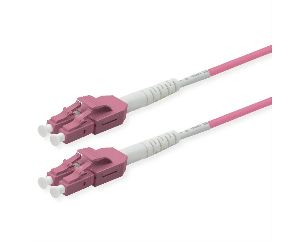 ROLINE LWL-Kabel duplex 50/125µm OM4, LC/LC, LSOH, UNIBOOT, violett, 20 m