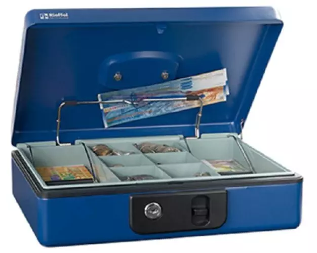Robert Rieffel Geldkassette Deluxe 4 30 x 23 x 8.6 cm, Blau