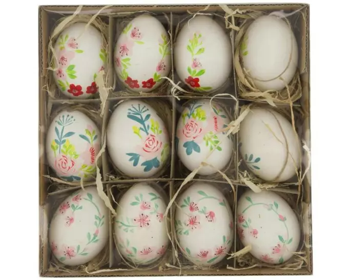 CHALET Eier mit Rosen 12 Stück, Mehrfarbig