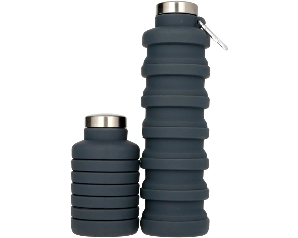 pandoo Faltbare Silikon Trinkflasche 700 ml, Schwarz