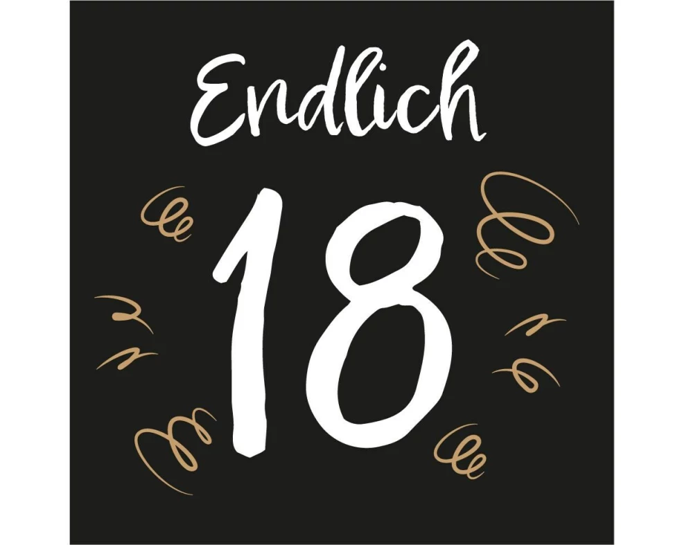 Paper + Design Papierservietten 18th Birthday 33 cm x 33 cm, 20 Stück