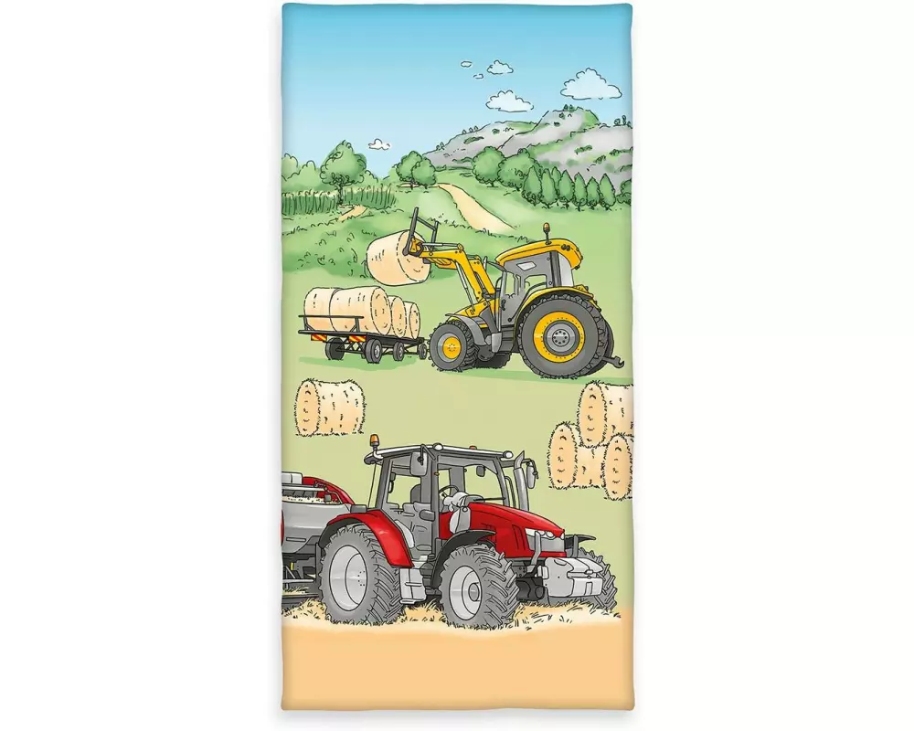 Herding Badetuch Traktor, 75 x 150 cm, Mehrfarbig