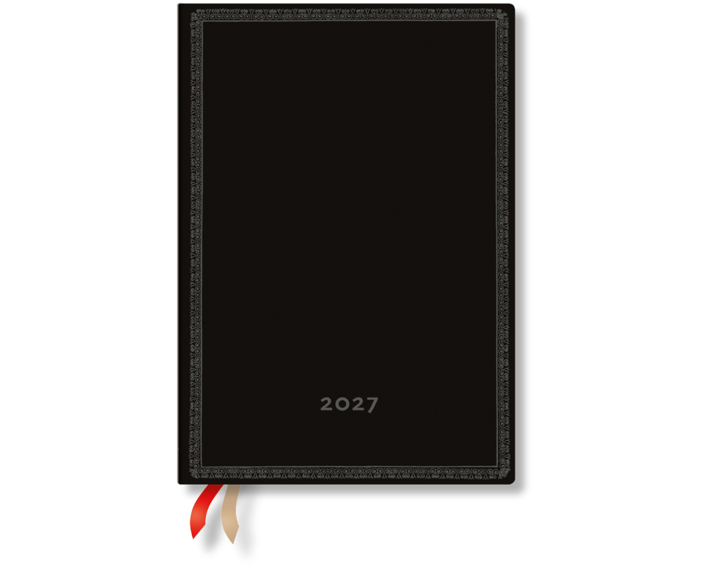 PAPERBLANKS Agenda Black Edition 2027 FD1854-5 1W/2S HOR Midi SC DE 13x18cm