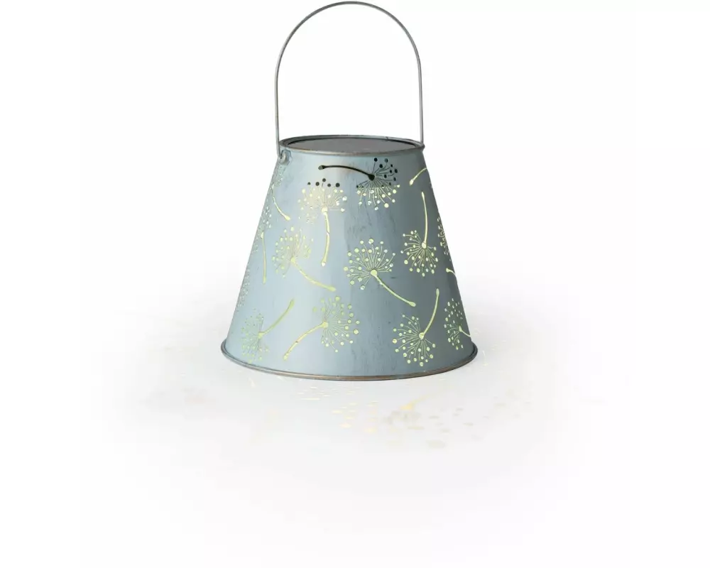 STT Laterne Solar Antic Dandelion, Ø 26 x 21 cm, Hellblau