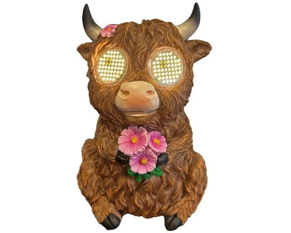 Dameco LED Solar Hochlandrind mit beweglichen LED Augen