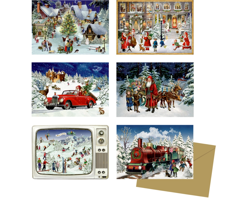COPPENRATH Adventskalender 8.5x6cm 72030 Nostalgische Adventszeit ass.