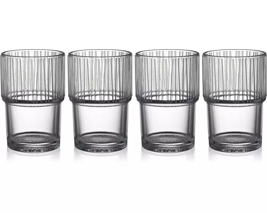 Bitz Latte Macchiato Becher Kusintha 380 ml, 4 Stück, Transparent