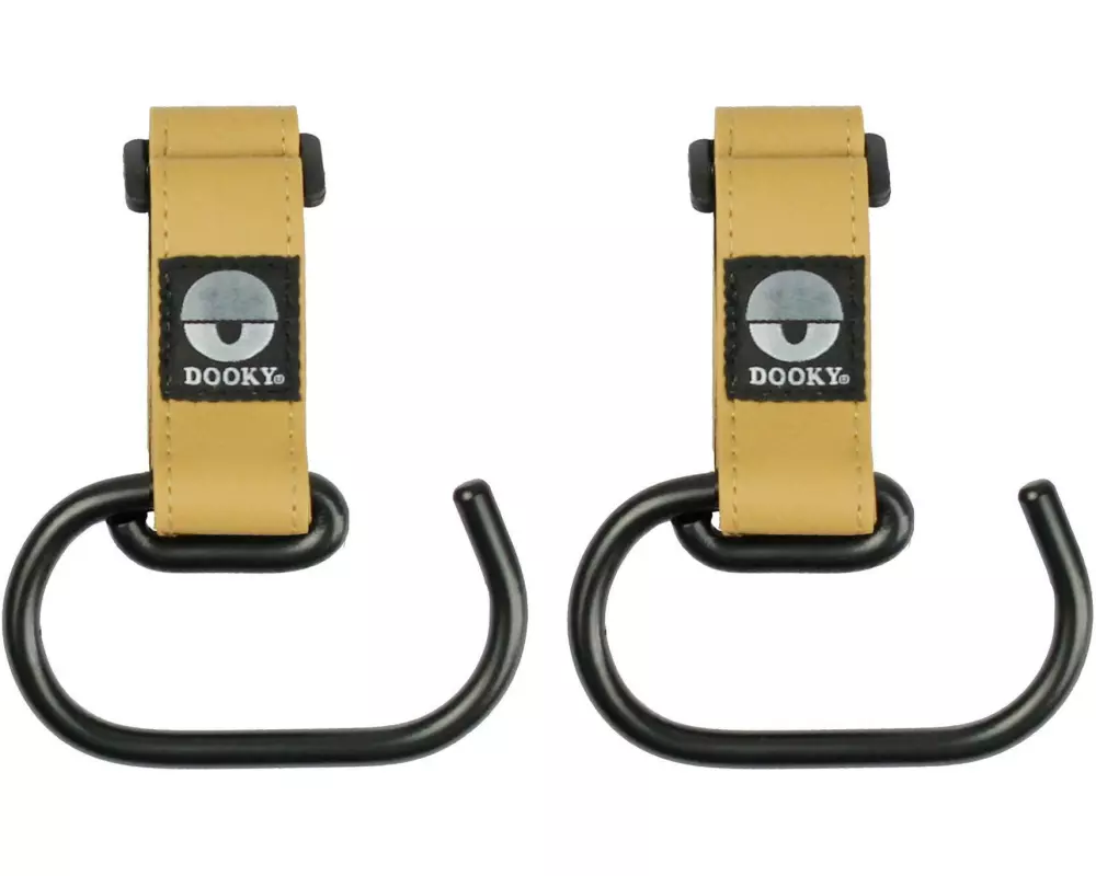 Dooky Buggy Hooks Large 2er Set, Braun