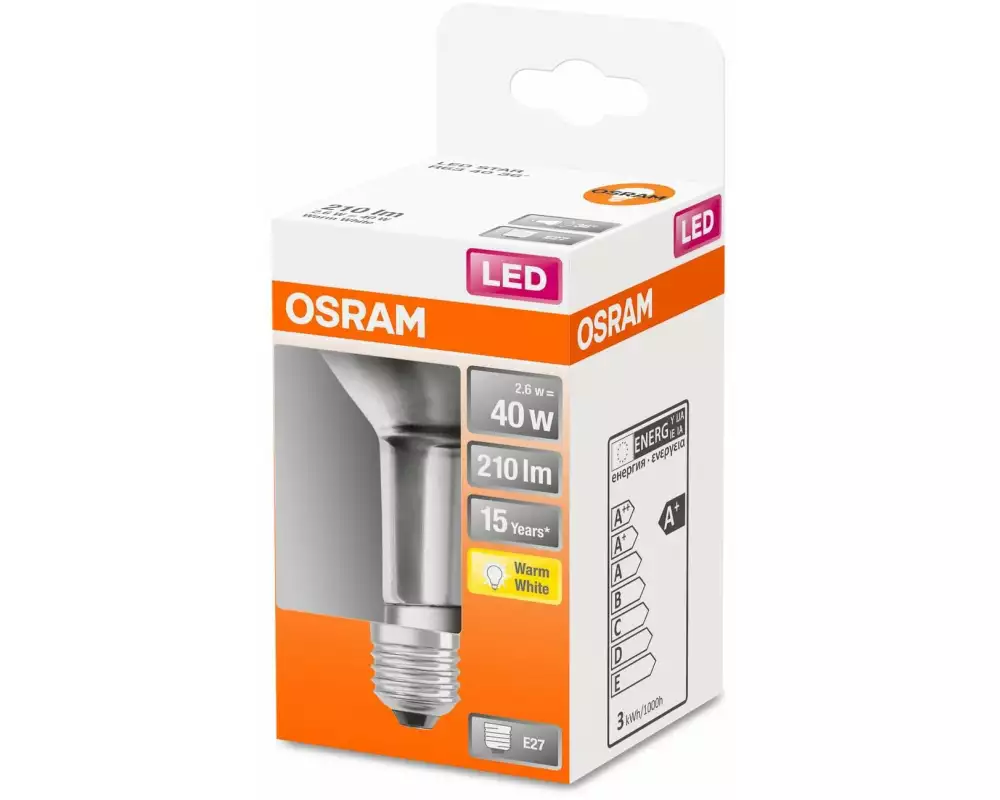 OSRAM Lampe Star R63, 2.6W, E27 Warmweiss (WW)