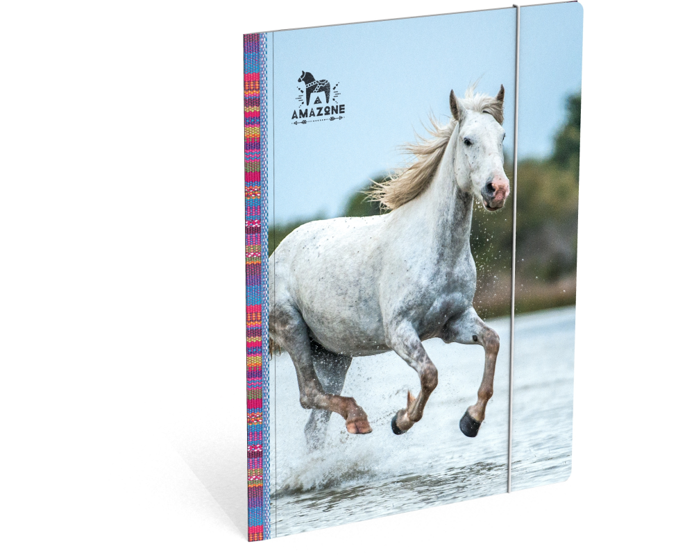 ROOST Gummizugmappe Amazone 503220 white horse 26x1x35cm