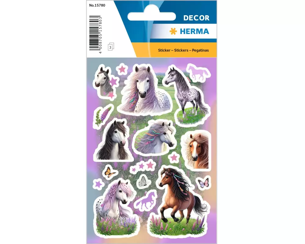 Herma Stickers Motivsticker Pferdewelt 3 Blatt je 18 Stickers