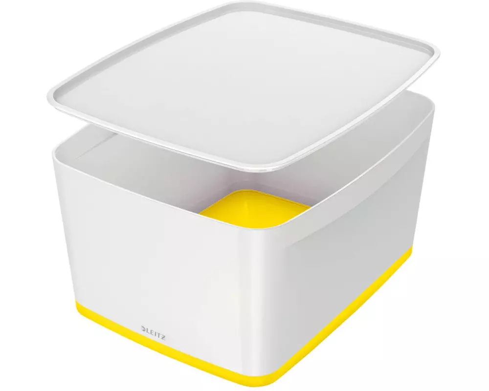 Leitz Aufbewahrungsbox MyBox WOW Gross, Gelb; Weiss, Deckel