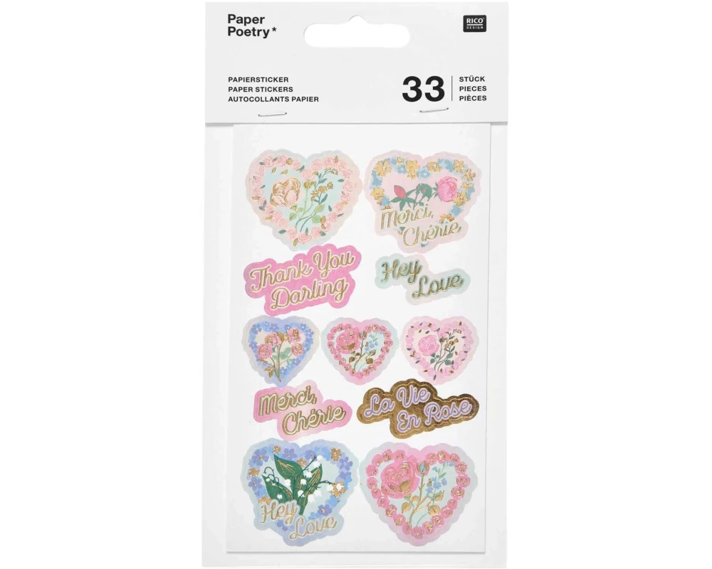 Rico Design Motivsticker La Vie en Rose 33 Stück,