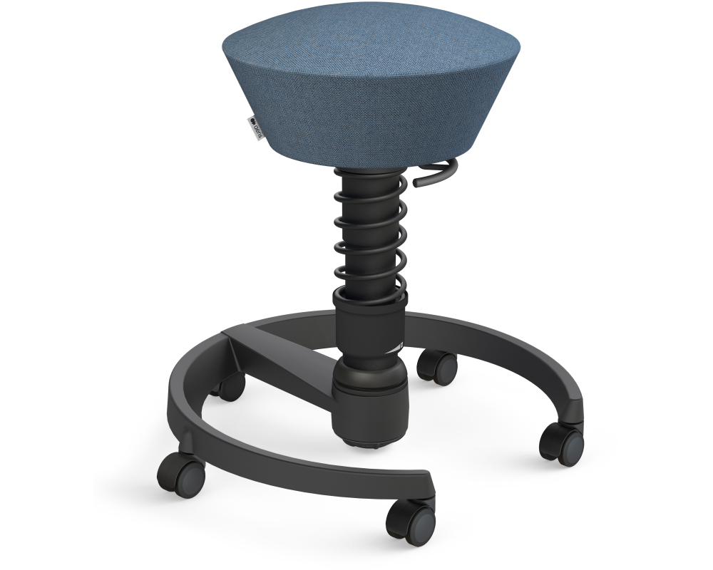 AERIS Sitzhocker Swopper 102HBSTBKBKC schwarz/blau, mit Rollen