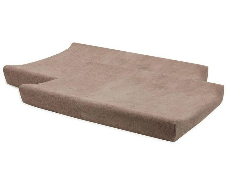 Jollein Wickelauflagenbezug Frottee 2er Set 50 x 70 cm, Milky Coffee