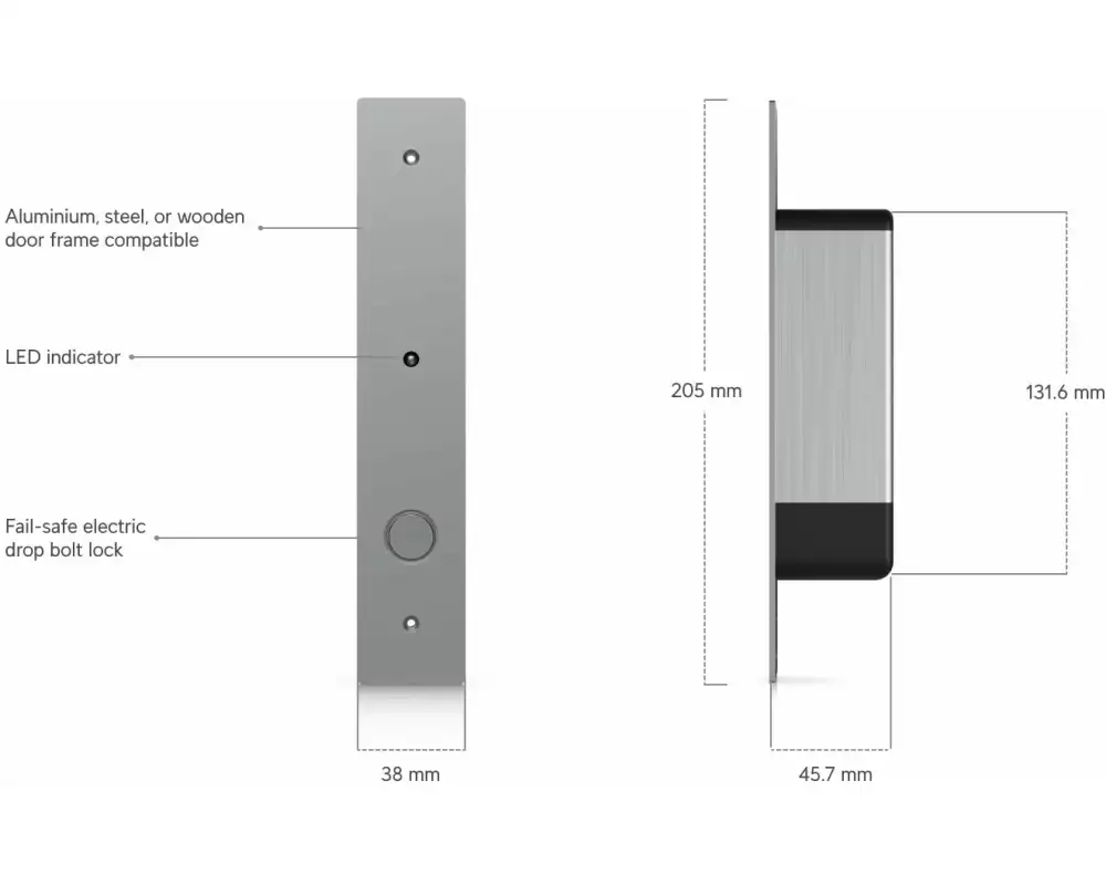 Ubiquiti Fail-Secure Bolzenschloss Silber
