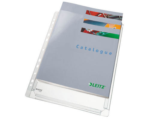 LEITZ Zeigetasche PP Maxi A4 47563003 genarbt, 0,17mm 5 Stück