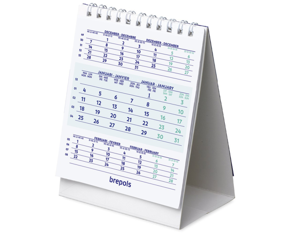 BREPOLS Tischkalender hoch 2026 1.852.9900 3M/1S 10.5x13cm