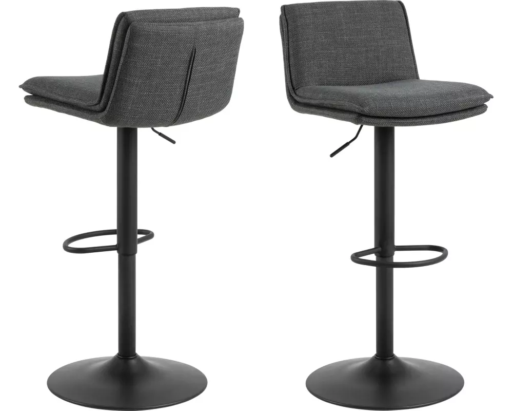 AC Design Barhocker Flynn, 2 Stück, 44 x 107 cm, Dunkelgrau