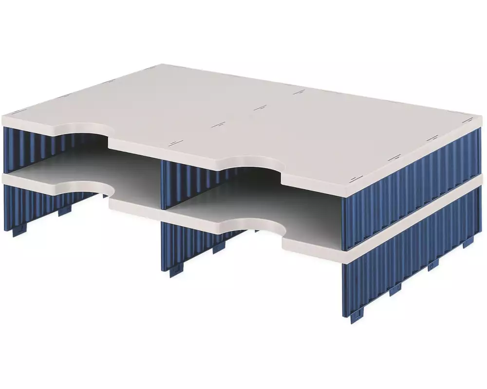 Styro Erweiterungsset Styrodoc Duo C4, Hellgrau/Blau, 4 Fächer