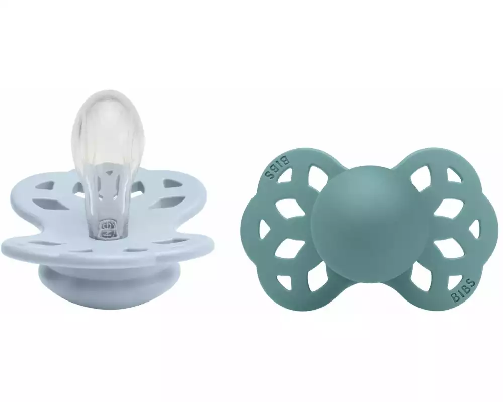 Bibs Nuggi symmetrisch 2er Set Babyblue/Island Sea 6-12 Mt.