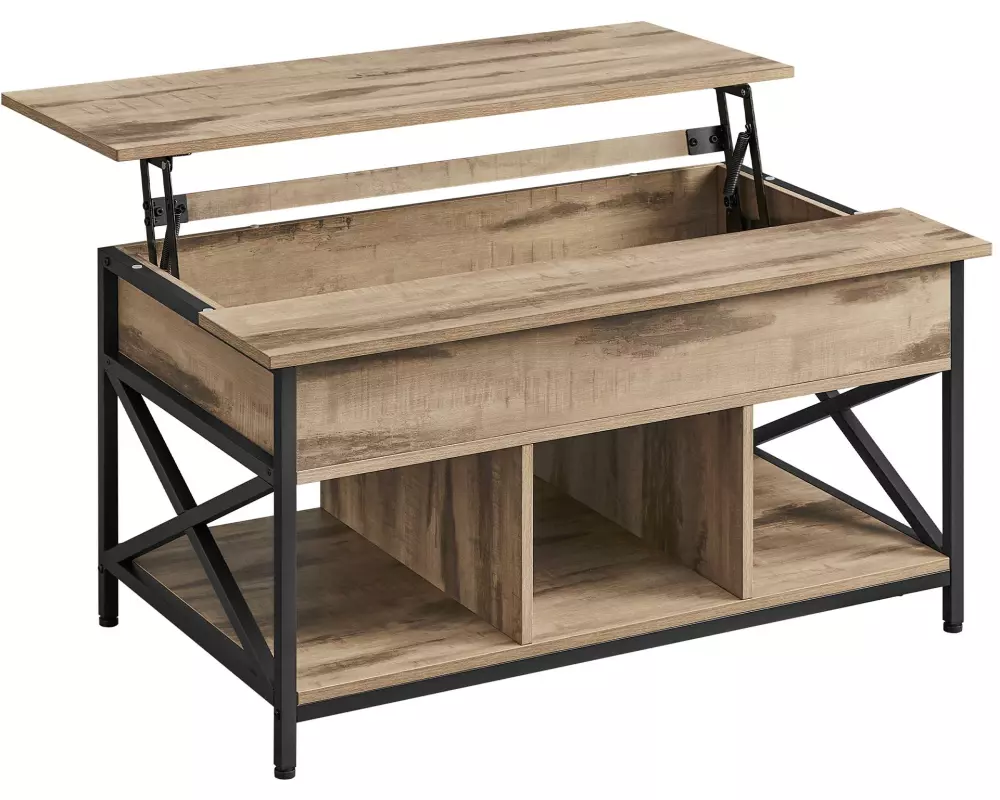 VASAGLE Couchtisch 100 x 48 cm/62 cm, Braun