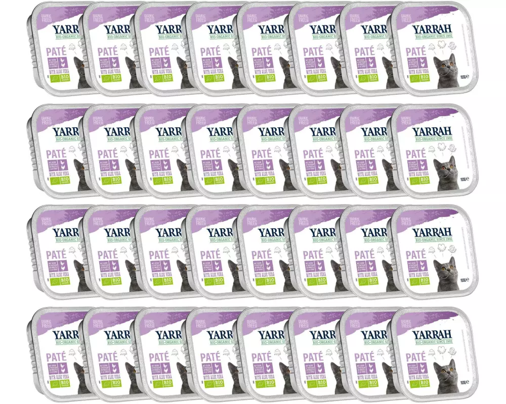 Yarrah Bio-Nassfutter Bio Paté Huhn & Truthahn 32x 100 g