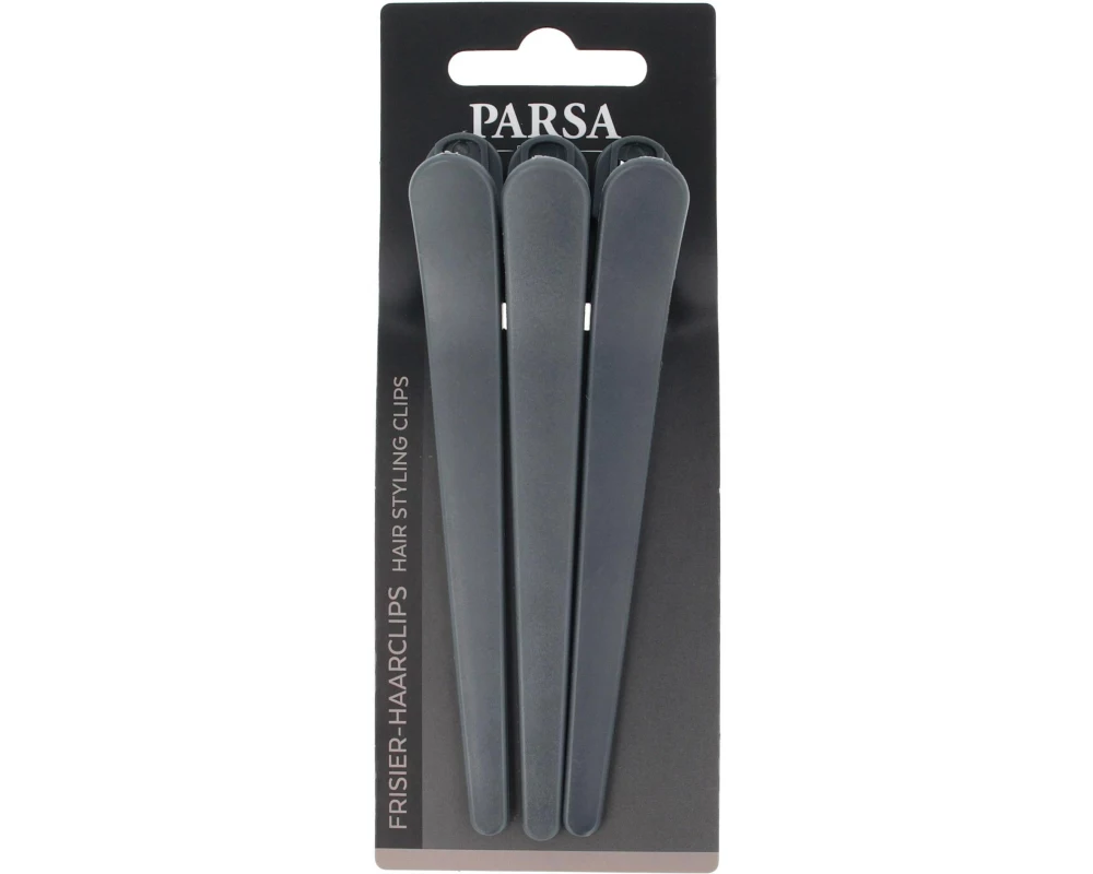 Parsa Beauty Frisier-Haarclips Grau 3 Stück