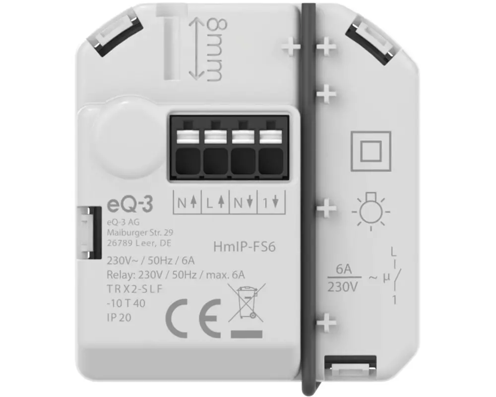 Homematic IP Schaltaktor (6 A) - Unterputz HmIP-FS6