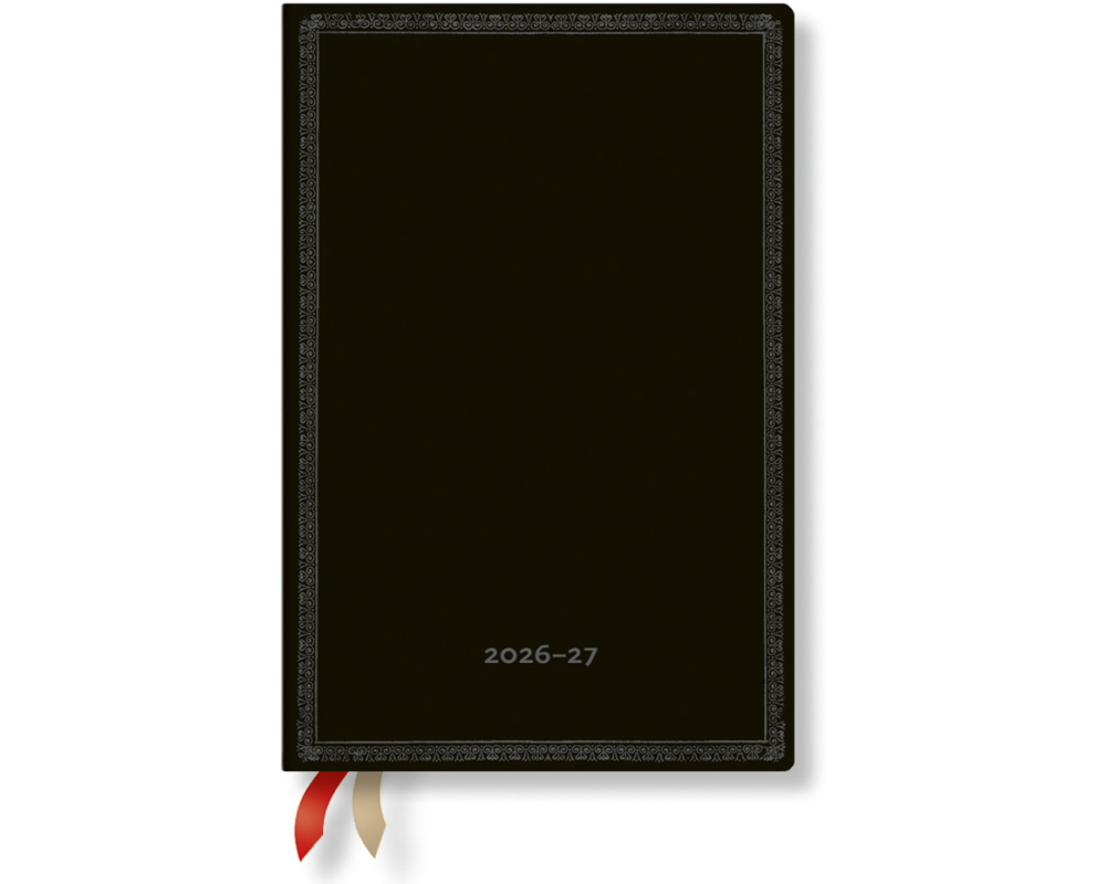 PAPERBLANKS Agenda Black Ed. Mini 26/27 FF2107-1 1W/2S 13M FR HOR SC 9.5x14cm